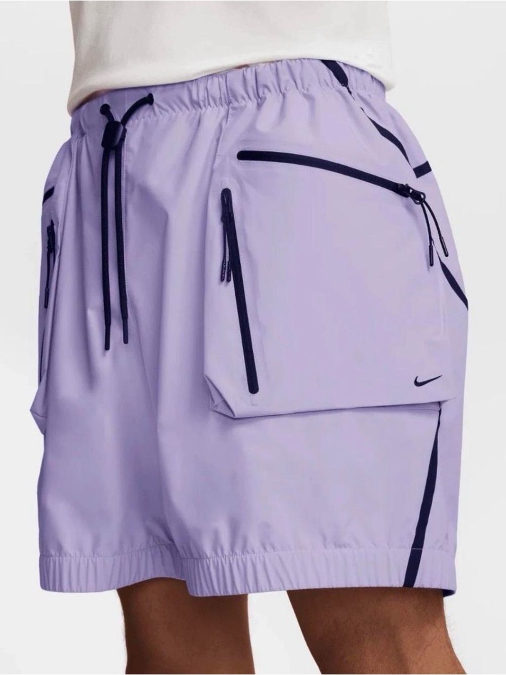 Nike Women's Lavender Cargo Shorts with Dark Navy Accents